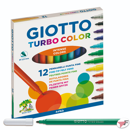 Colori a spirito giotto turbo color - cf. 12 pz - colori assortiti -  8000825411007 - Giotto